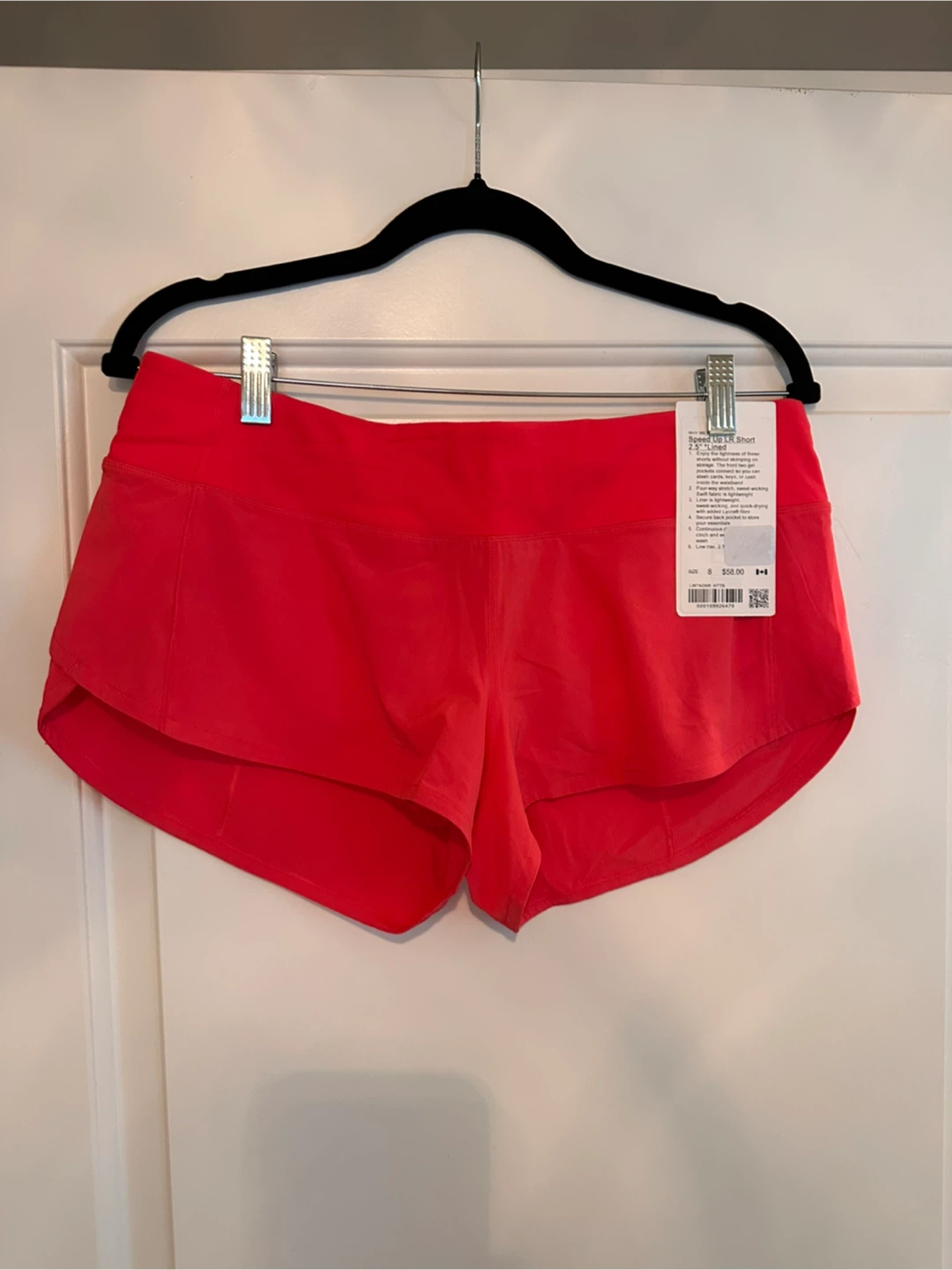 Lululemon Speed Up LR Short 2.5" Lined (Coral colour) Size 8