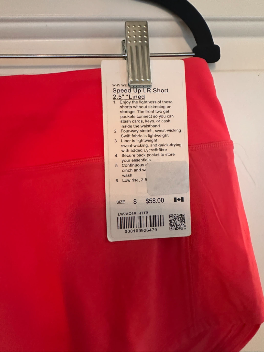 Lululemon Speed Up LR Short 2.5" Lined (Coral colour) Size 8 - photo 2