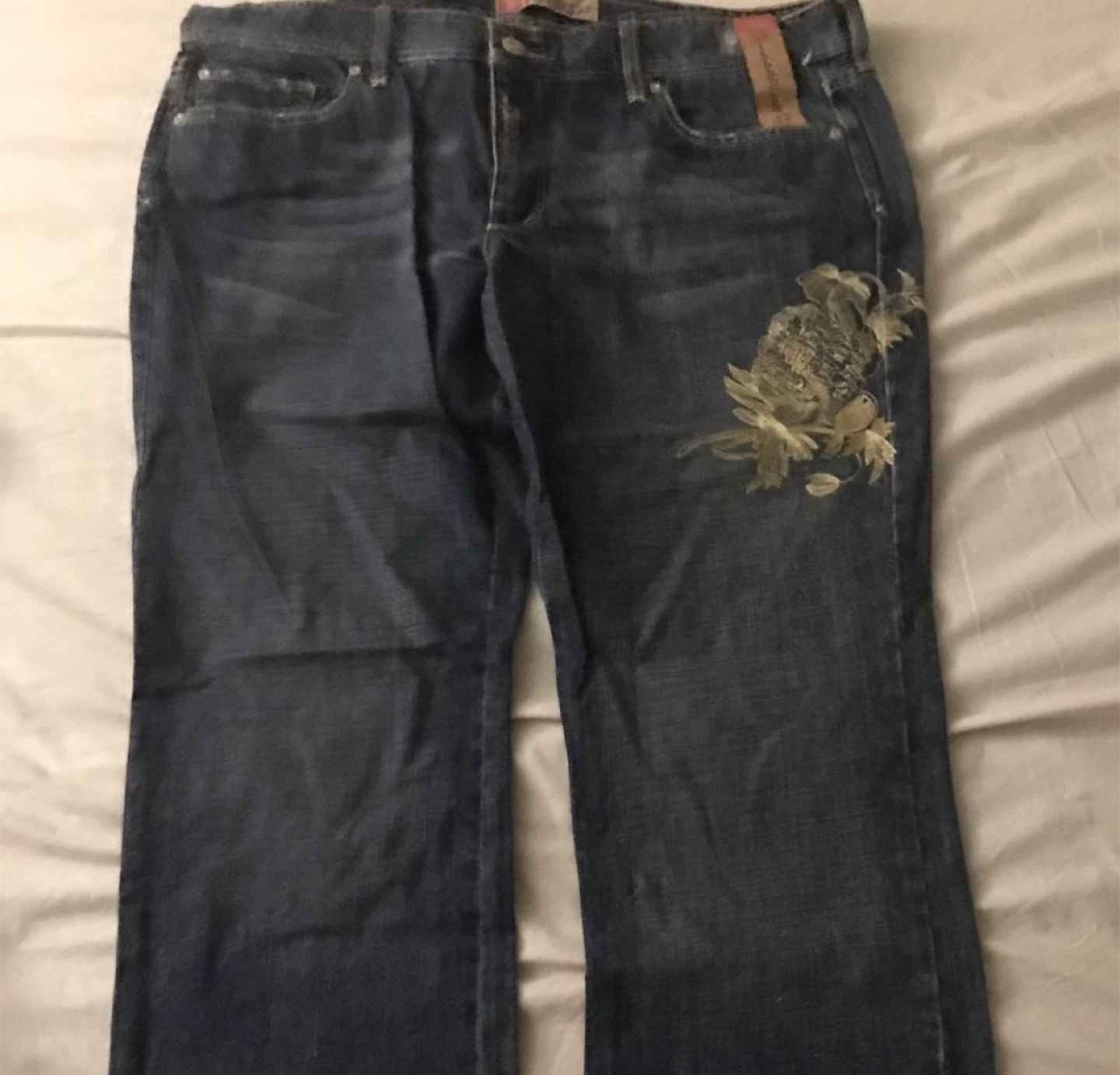 Women's Vintage Old Navy Boot Cut Jeans  with Floral Embroidery