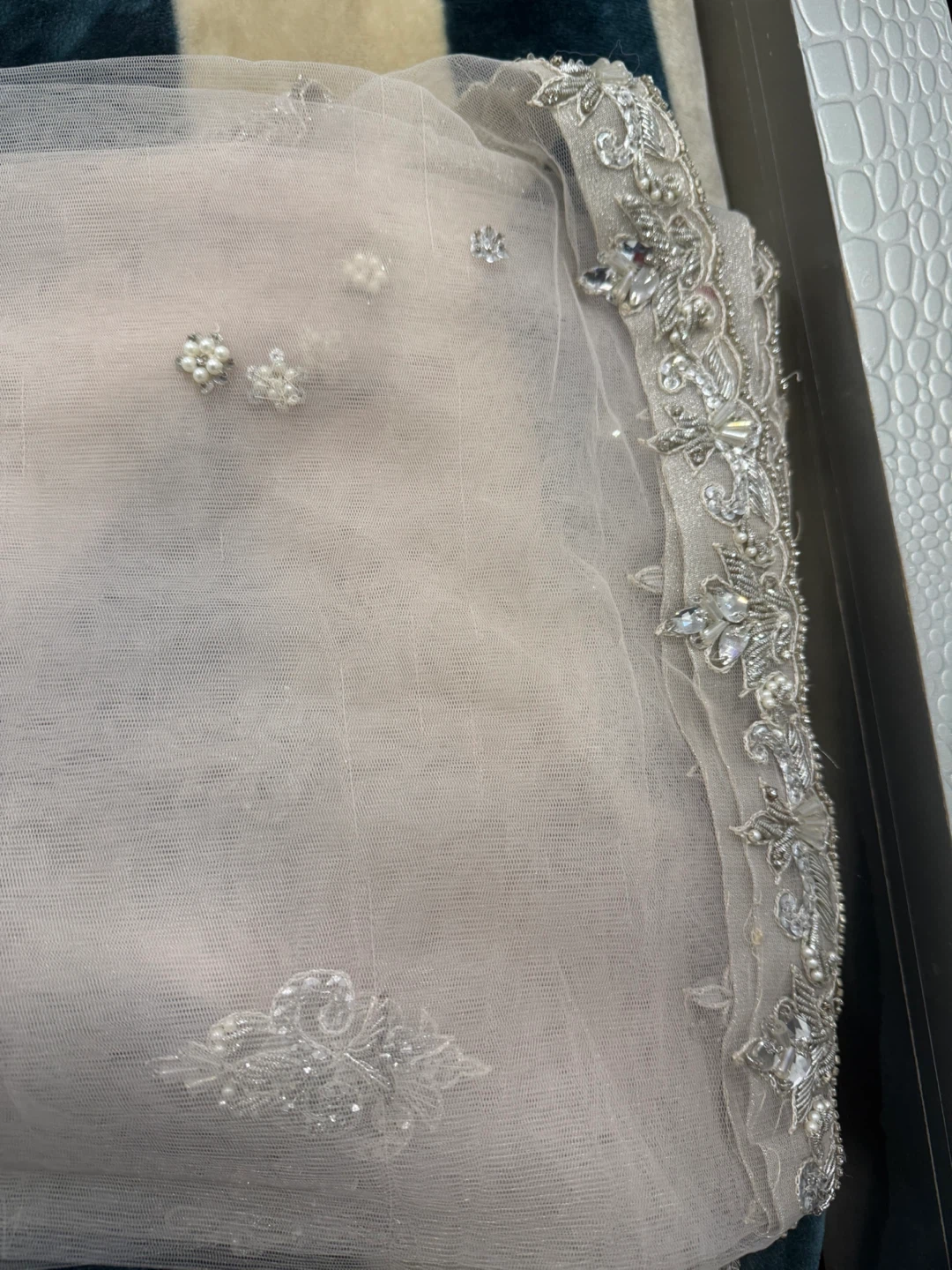Embellished Formal Dress with Scarf - photo 3