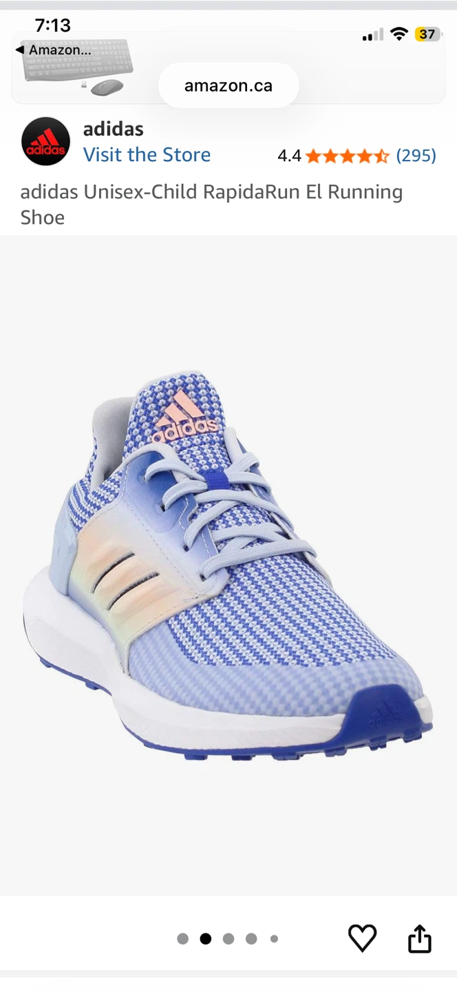 BRAND NEW girl youth adidas rapidarun shoes size 5Y - photo 4