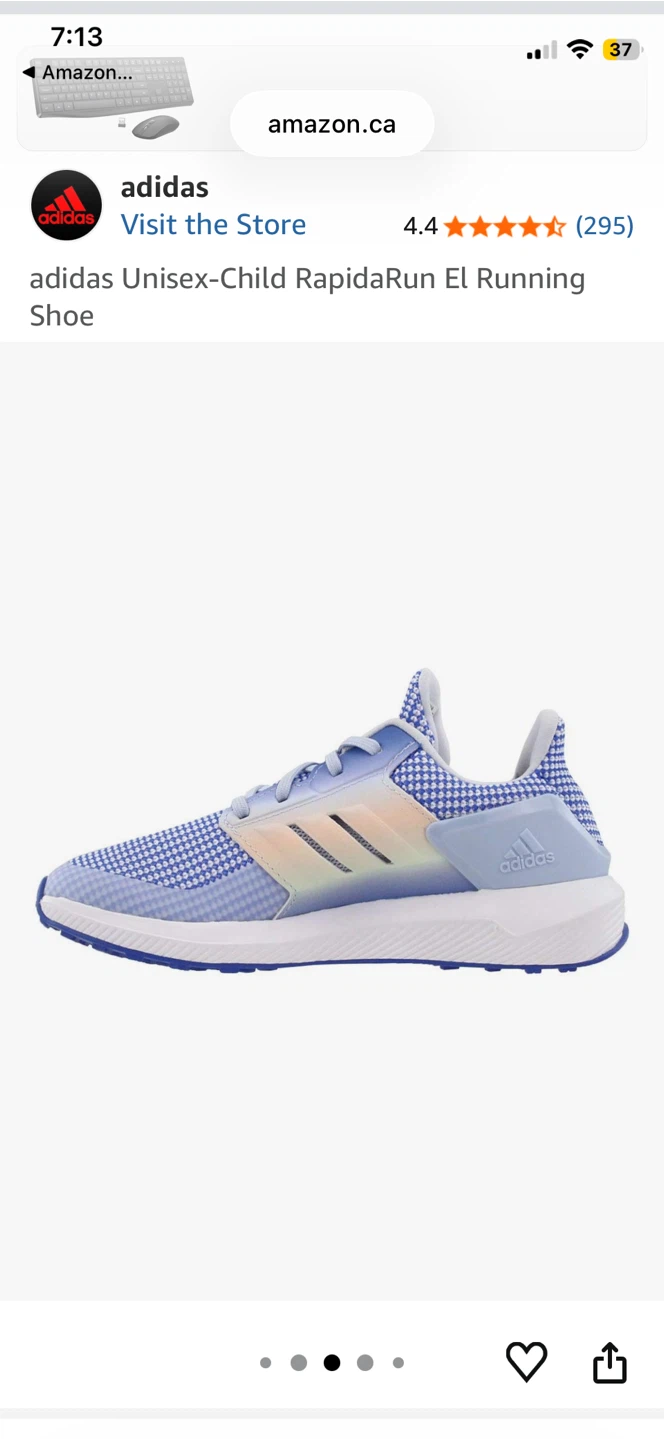 BRAND NEW girl youth adidas rapidarun shoes size 5Y - photo 3
