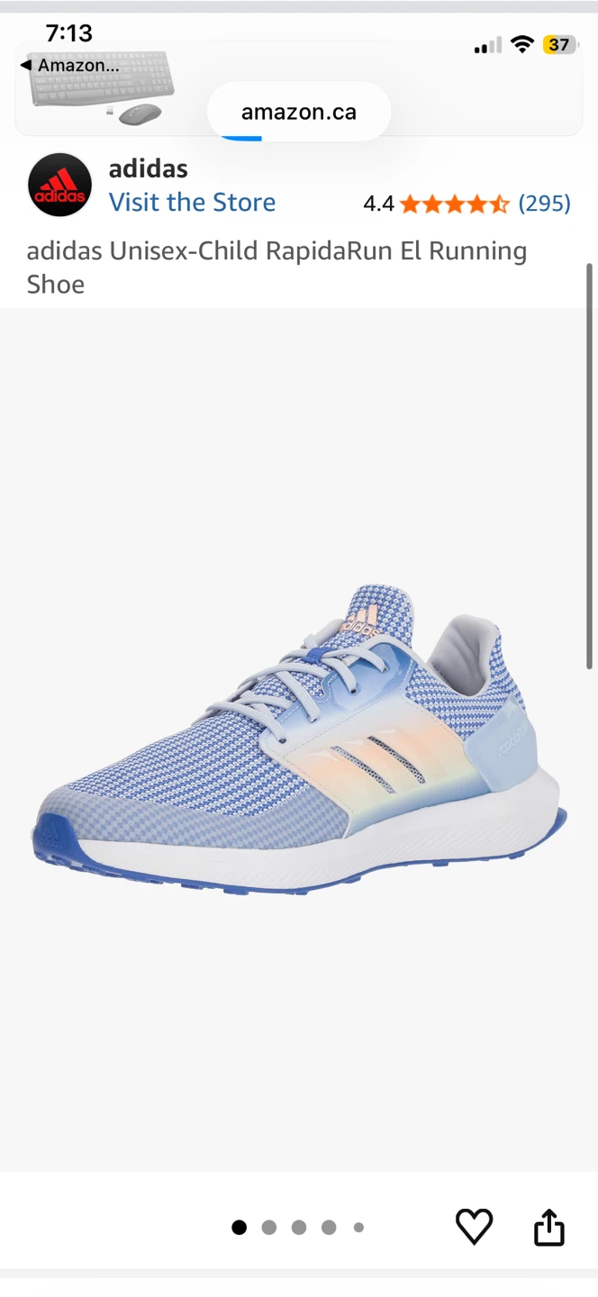 BRAND NEW girl youth adidas rapidarun shoes size 5Y