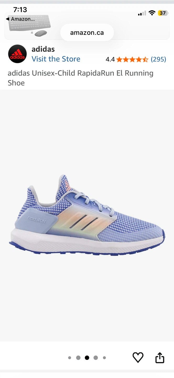 BRAND NEW girl youth adidas rapidarun shoes size 5Y - photo 2