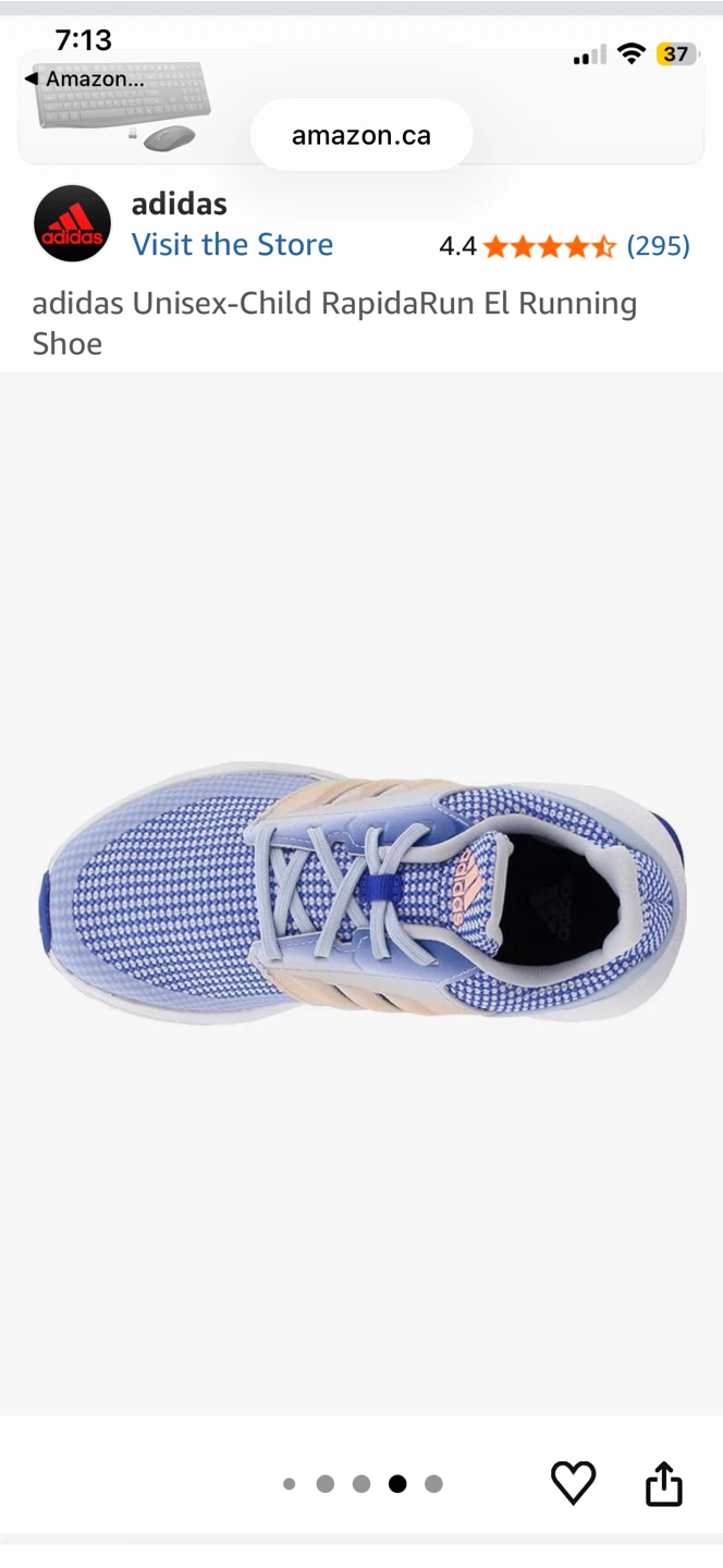 BRAND NEW girl youth adidas rapidarun shoes size 5Y - photo 5