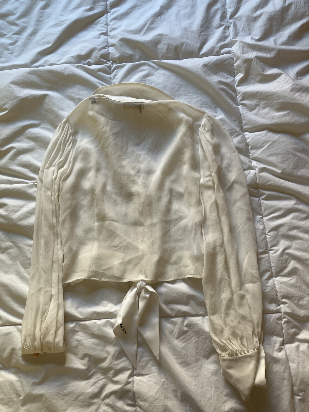 Elisabetta Franchi Silk Blend Blouse with Scarf Tie - photo 4