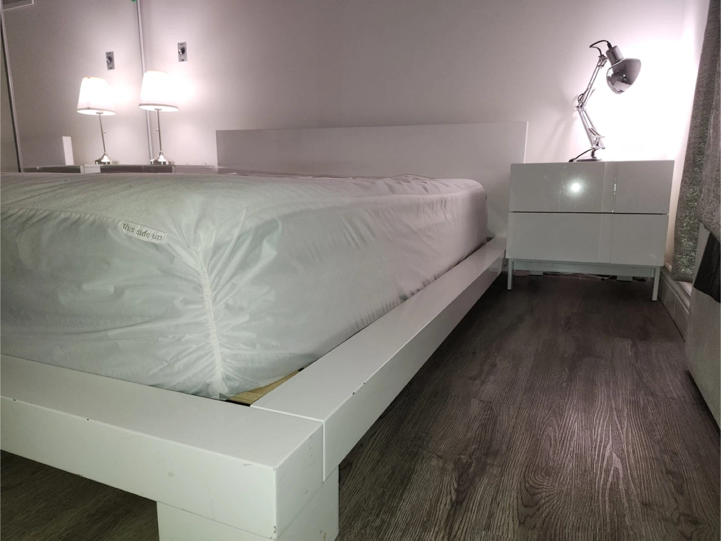 Structube Queen Bed Frame + 2 Nightstands – $150 – Must Go