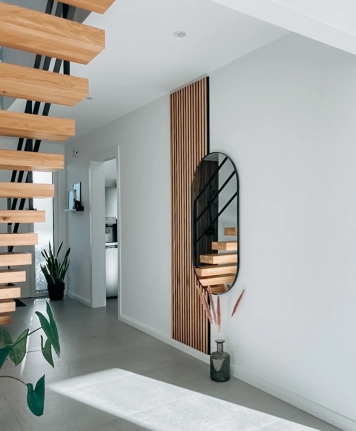 Oval Mirror with Black Frame