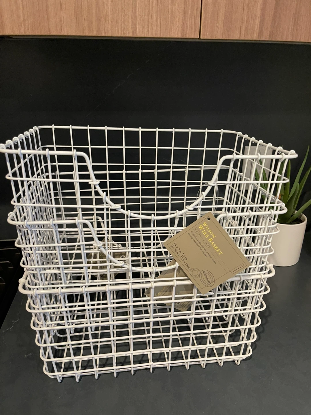Set of 3 White Wire Storage Basket