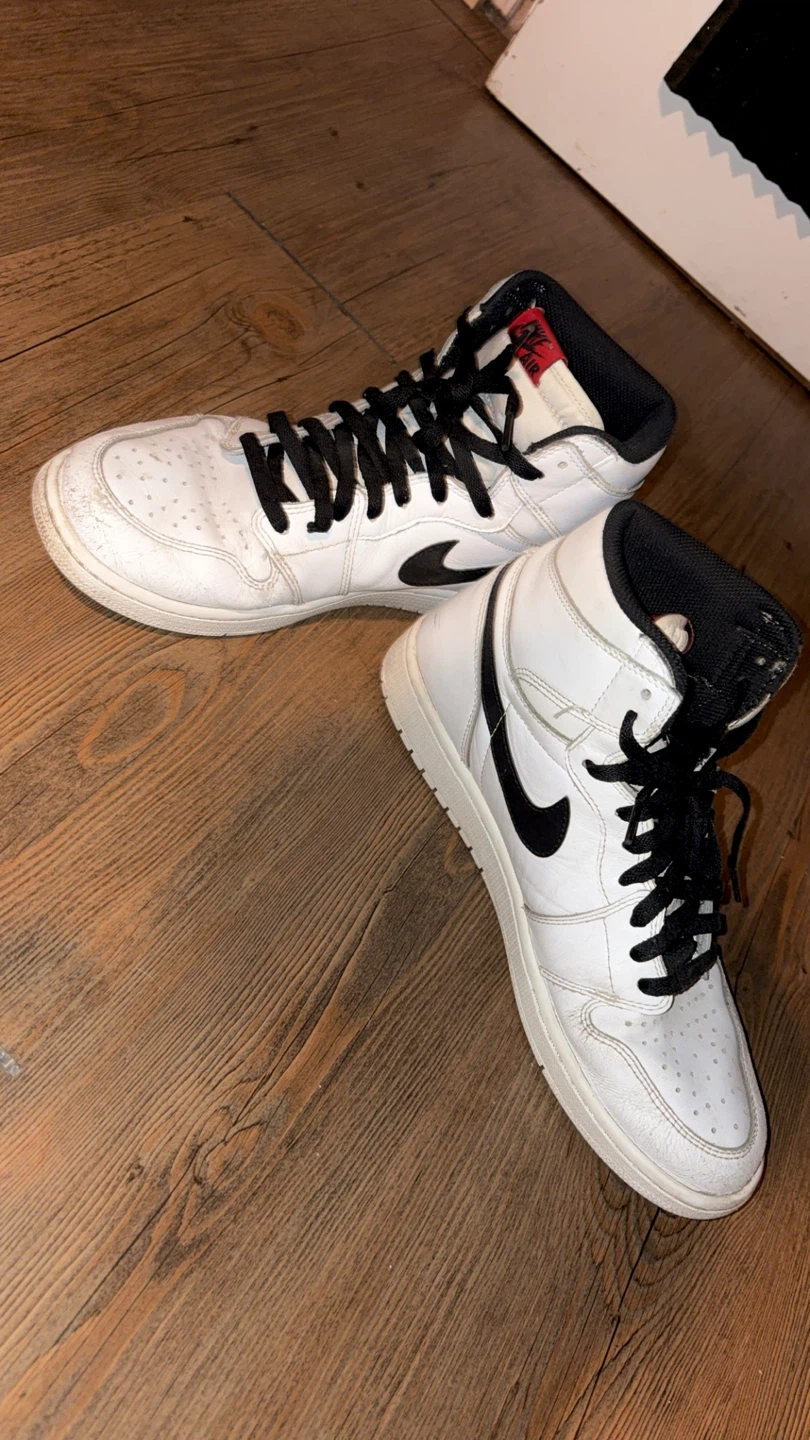 Air Jordan 1 High White/Black Sneakers - photo 2
