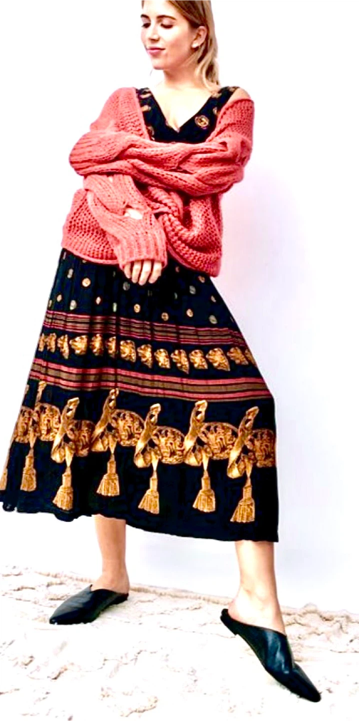 Vintage  Carole Little Long Sleeve Top/Skirt Set Sz 4