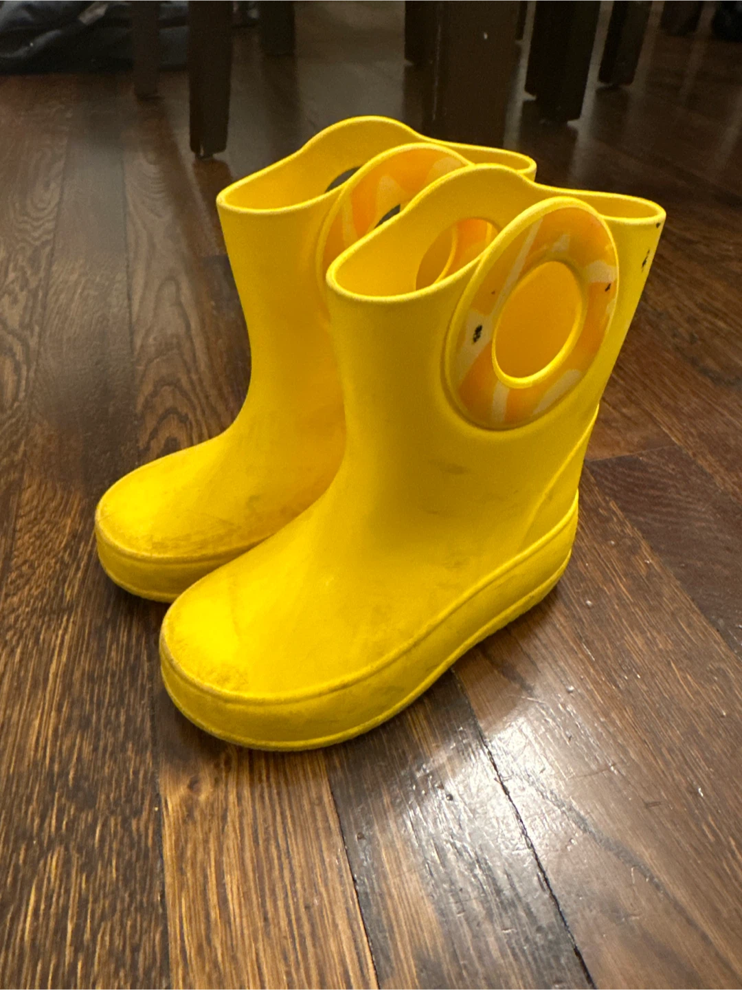 Okabash Yellow Rubber Rain Boots Size 9 - photo 2