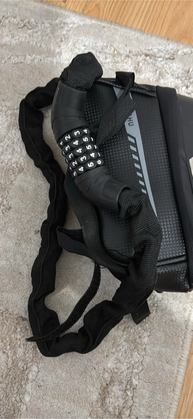 Black Combination Chain Lock with Bicycle Bag - photo 3