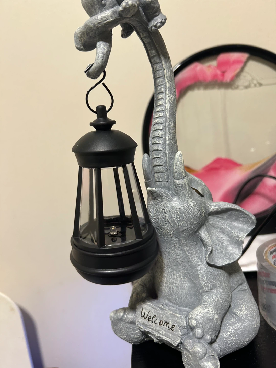 Elephant with Lantern Solar Light Statue - photo 2