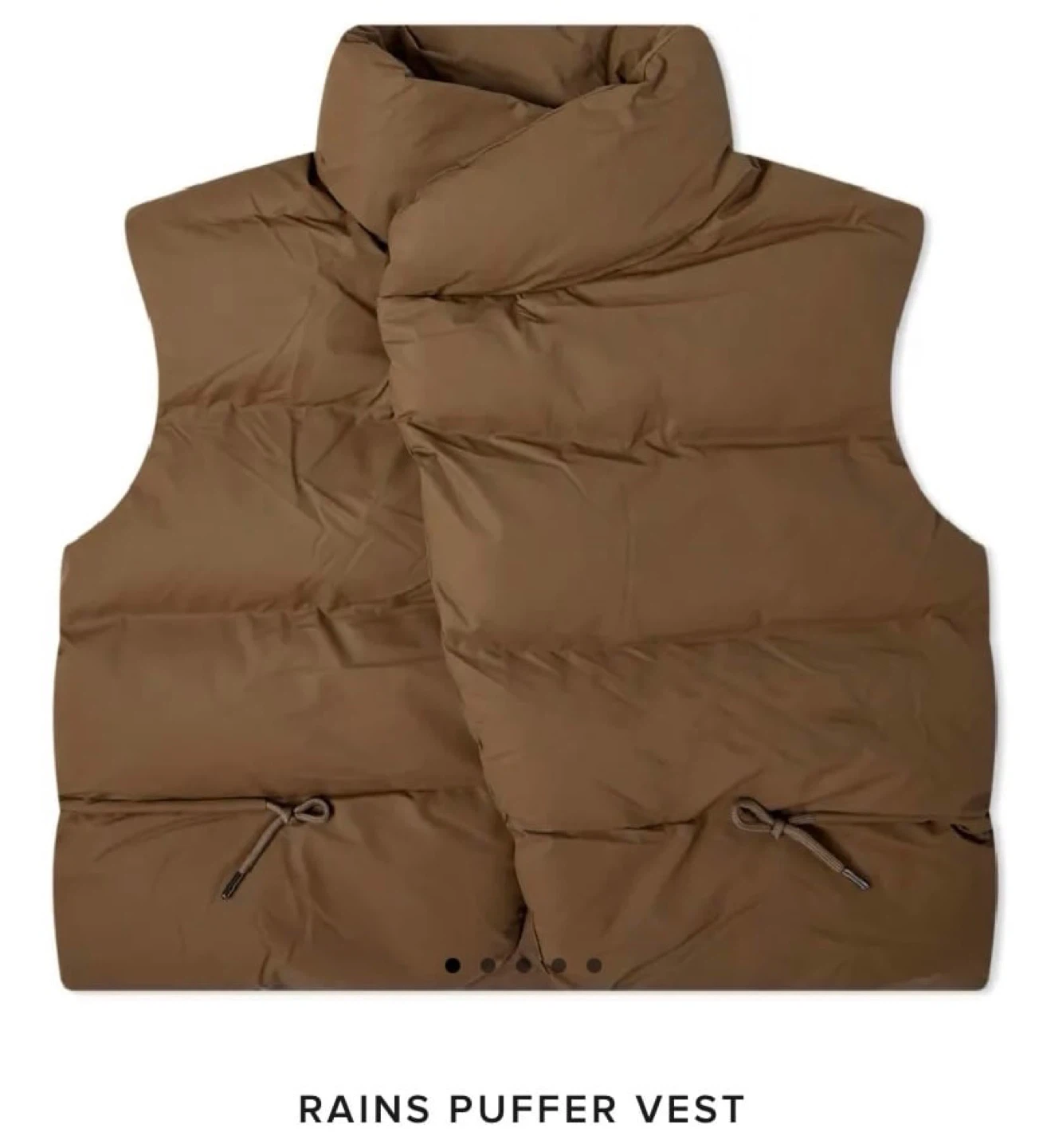 Rains Puffer Vest - Brown - Size L - photo 5