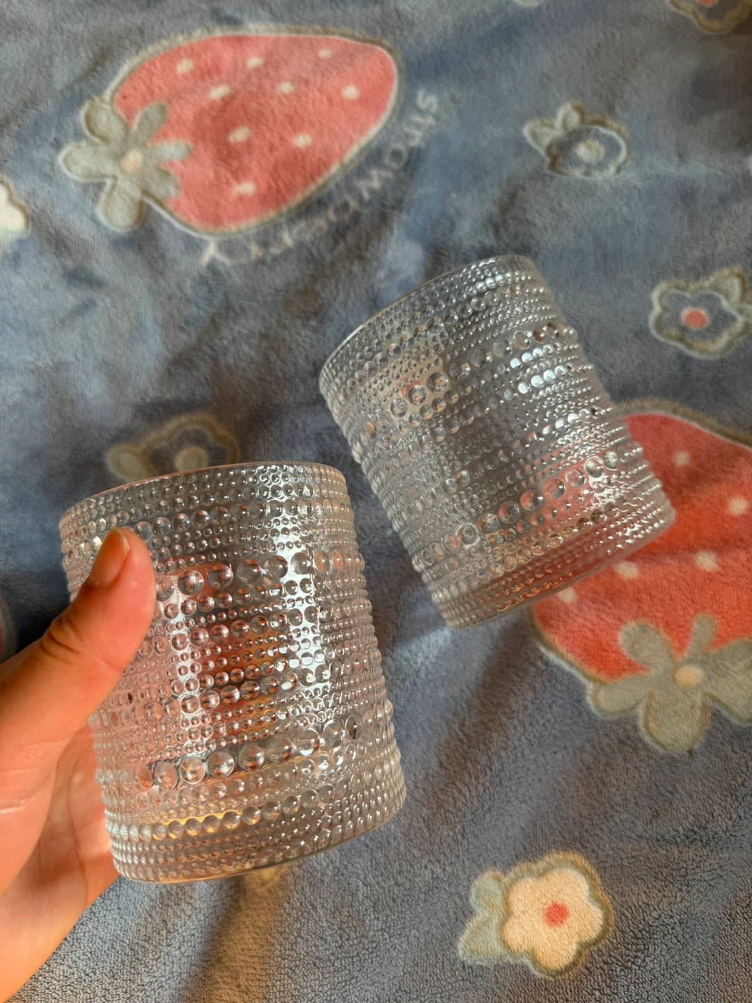 Set of 2 Clear Textured Glass - photo 2
