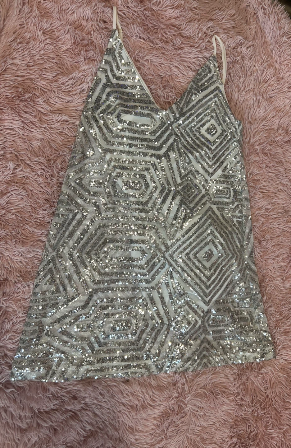 Revamped sequin geometric party dress Size L🏆