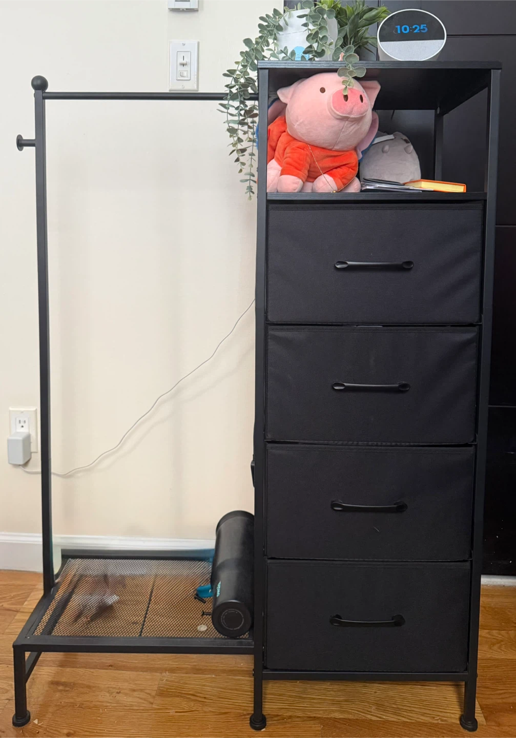 Dresser with Hanging rack with LED light