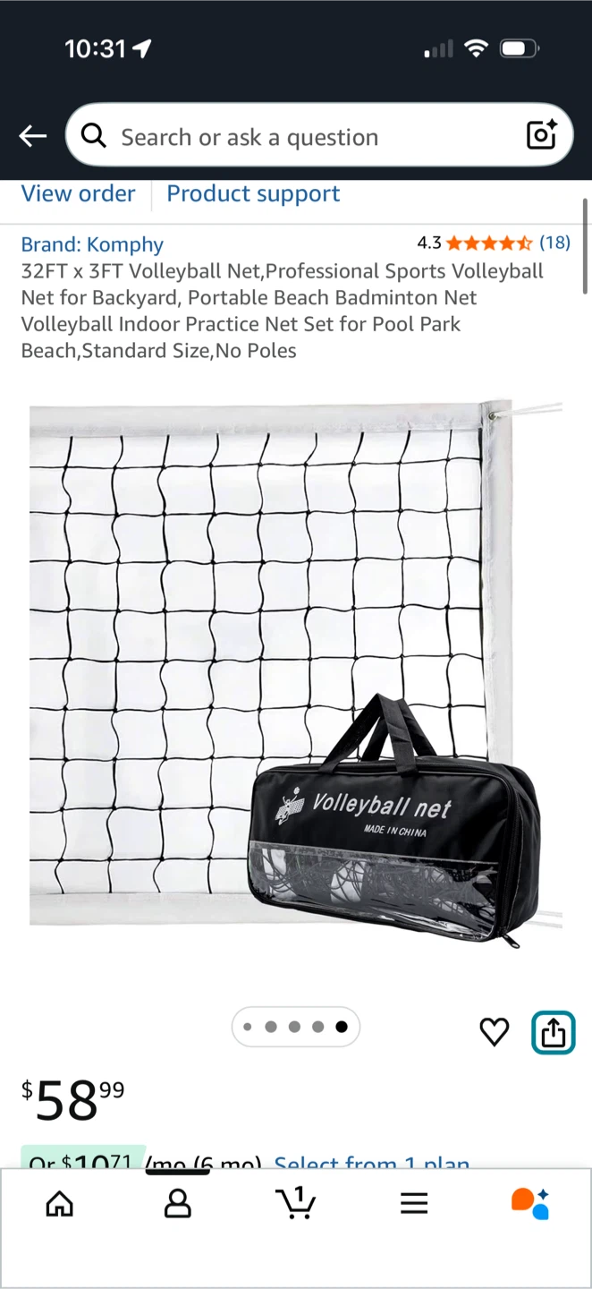 Komphy 32FT x 3FT Volleyball Net Set