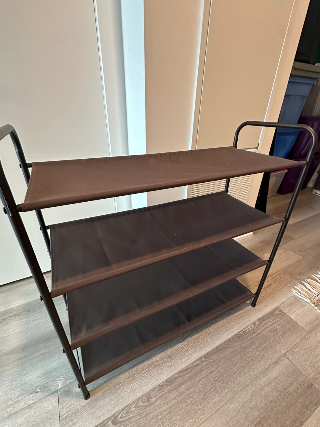 4-Tier Brown Fabric Shoe Rack - photo 2