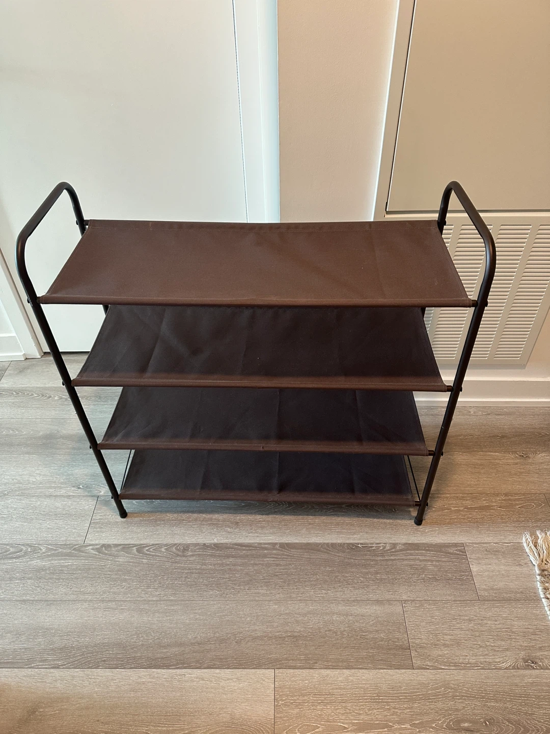 4-Tier Brown Fabric Shoe Rack