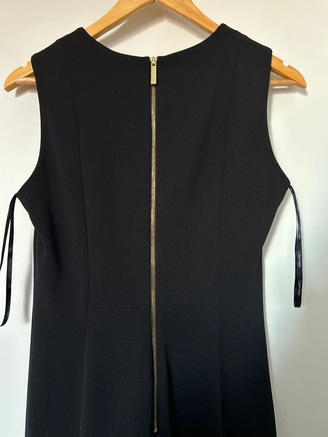 Calvin Klein Black Sleeveless Ruffle-Hem Midi Dress Size 6 - photo 4