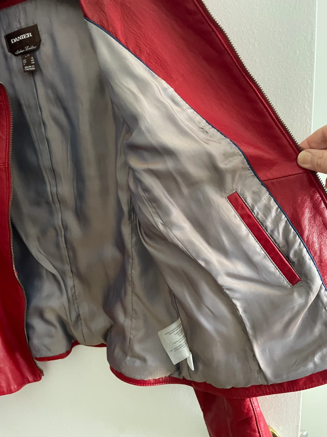 Danier Red Leather Jacket - L - photo 3