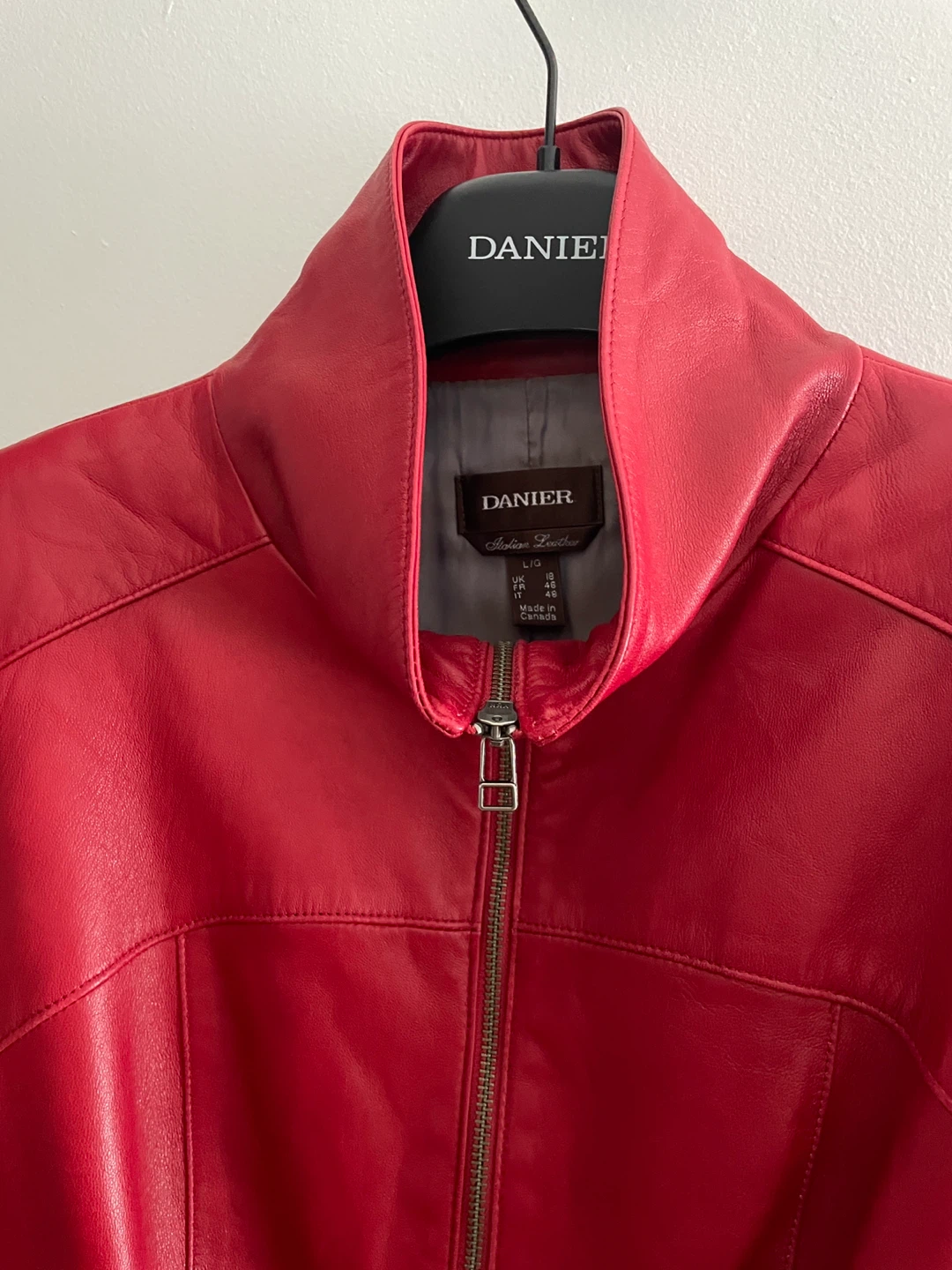 Danier Red Leather Jacket - L