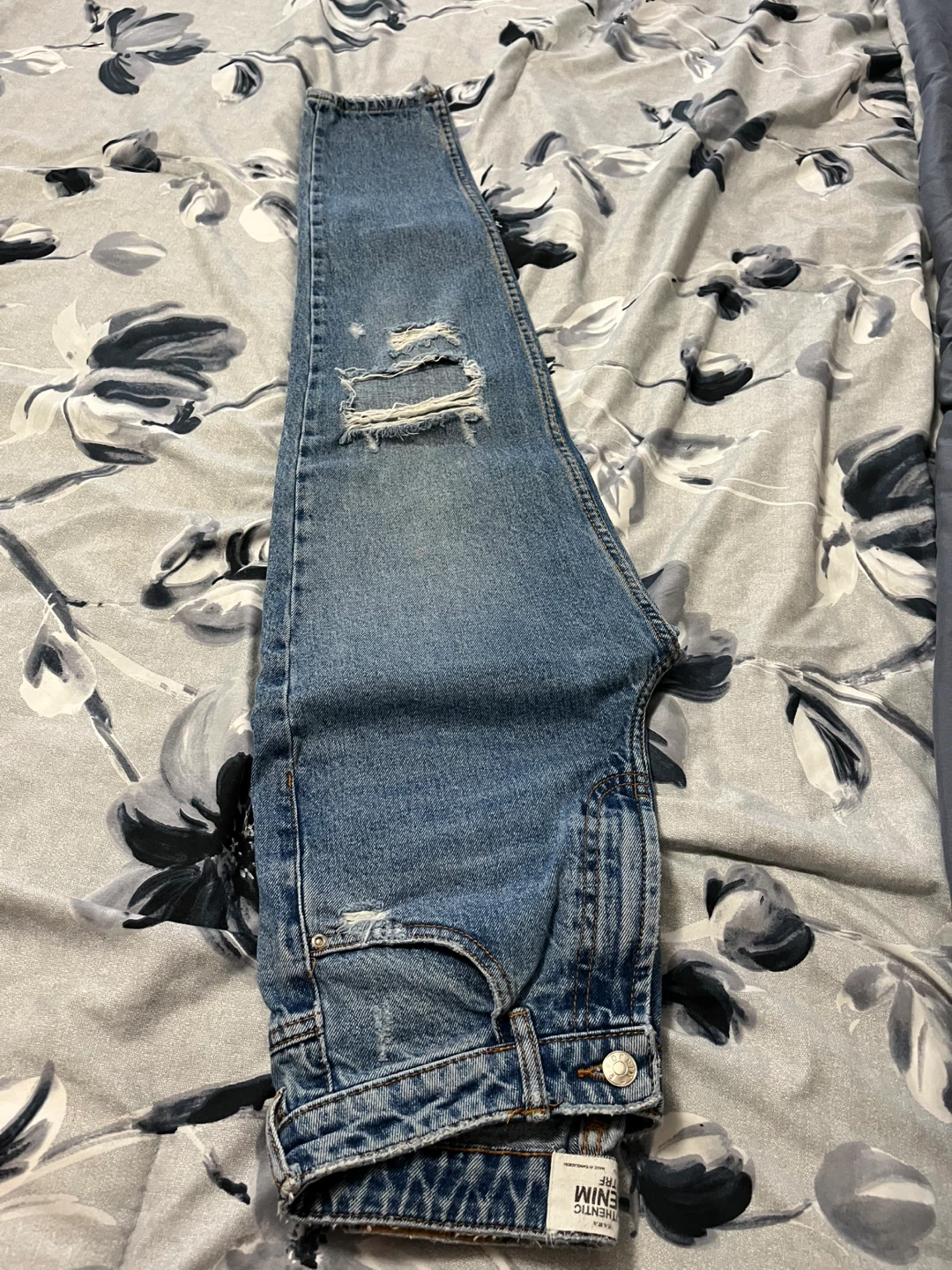 Women's Ripped Blue Denim Jeans - photo 2