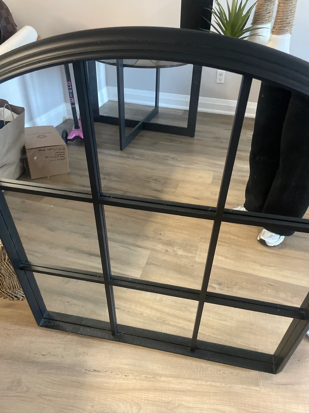 Bouclair Black Arched Window Pane Mirror