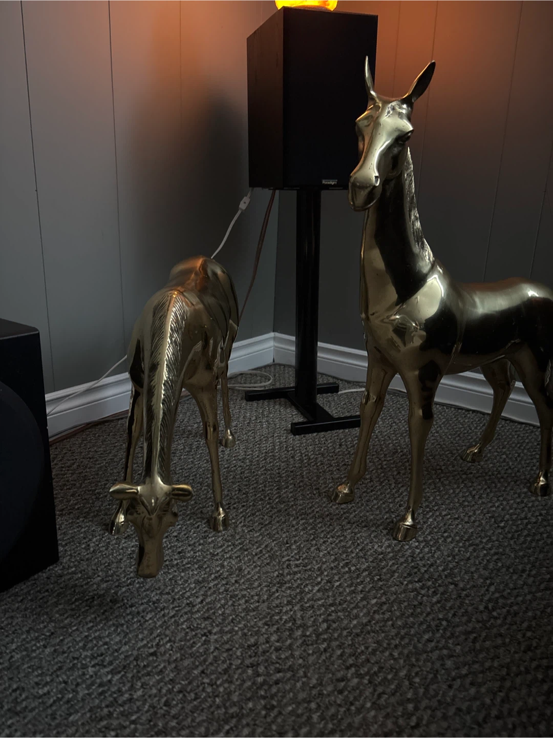 Brass Horse Statues Set