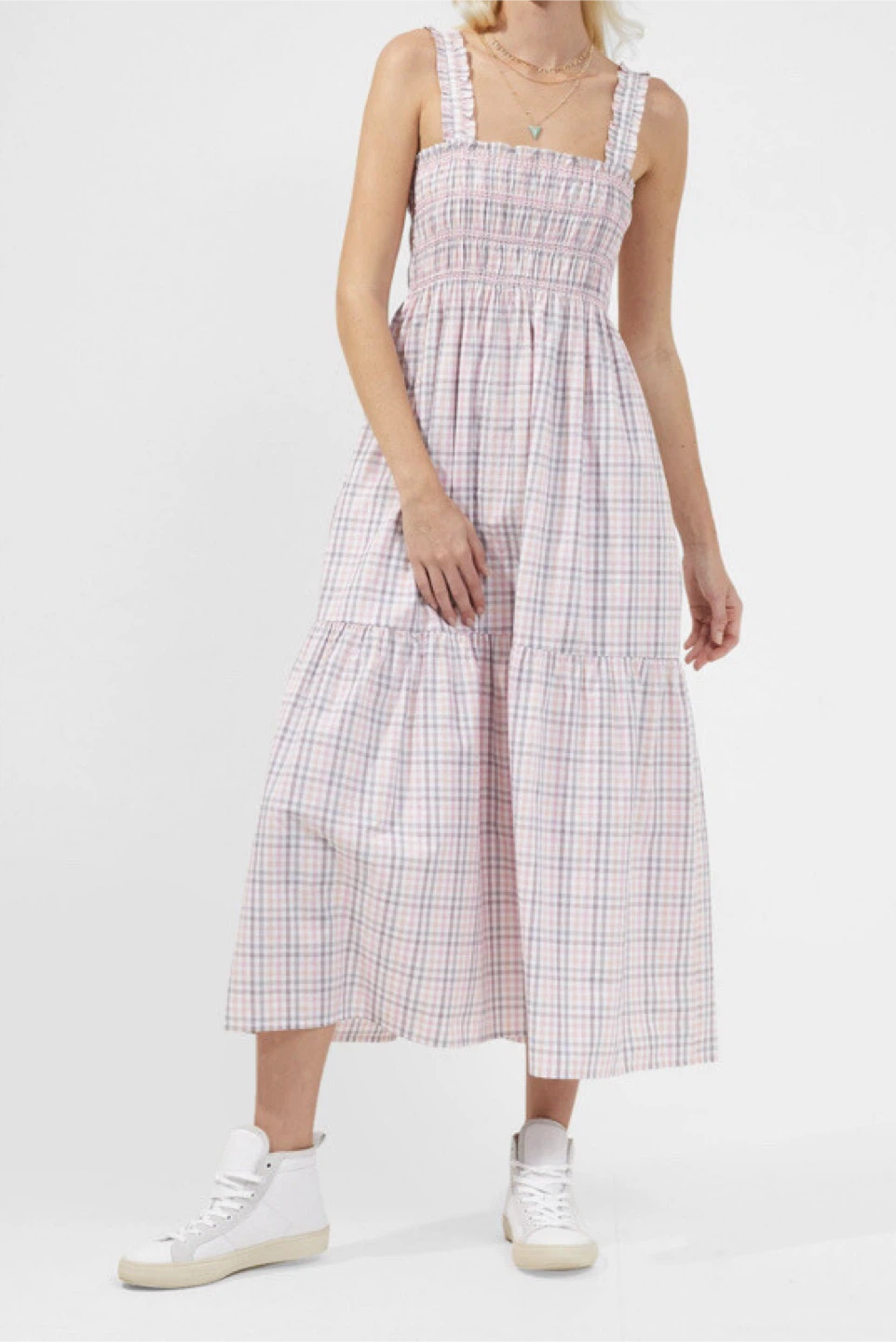 Pink Plaid French Connection Summer Dress