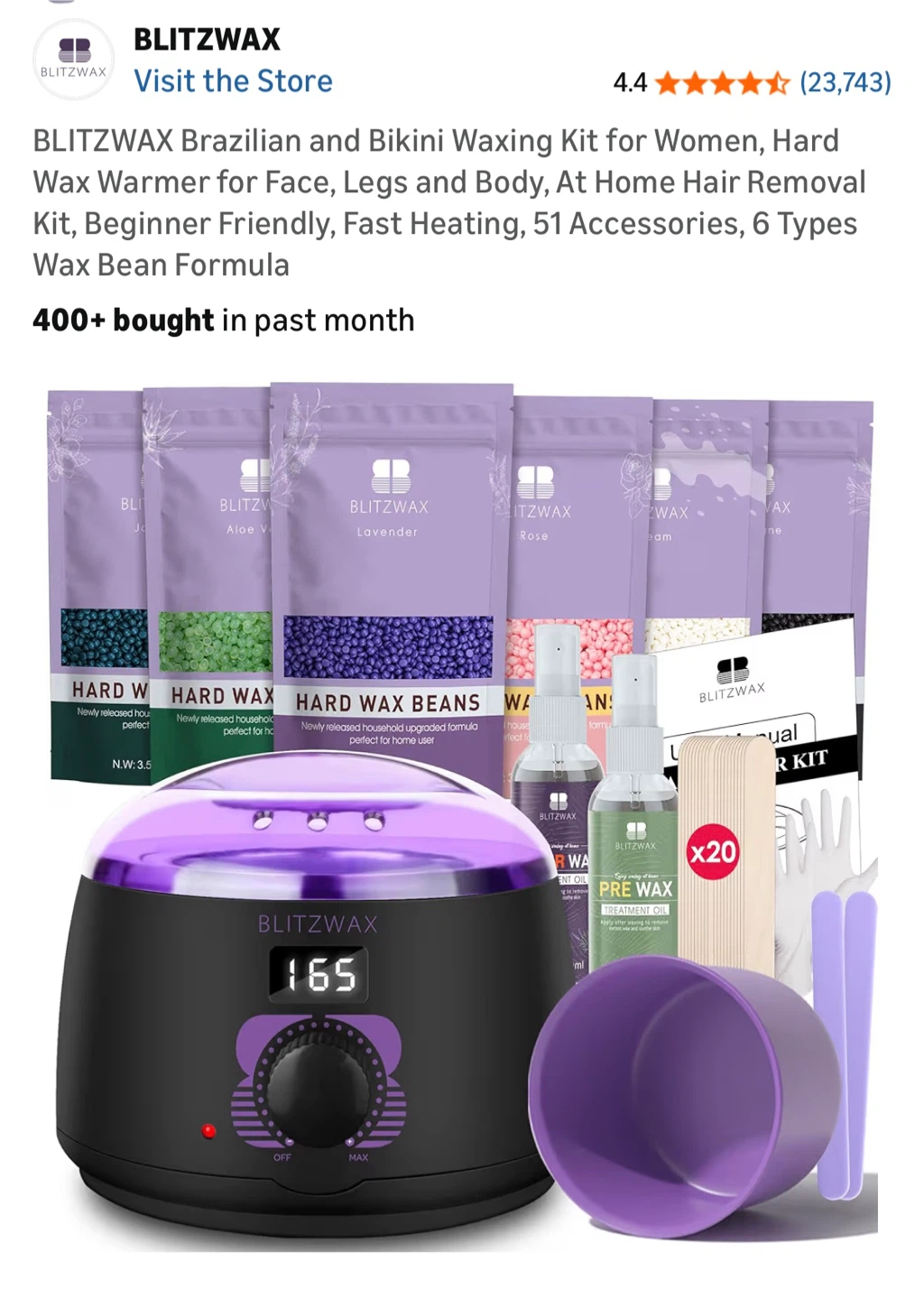 Tress Wellness Complete Waxing Kit with Warmer