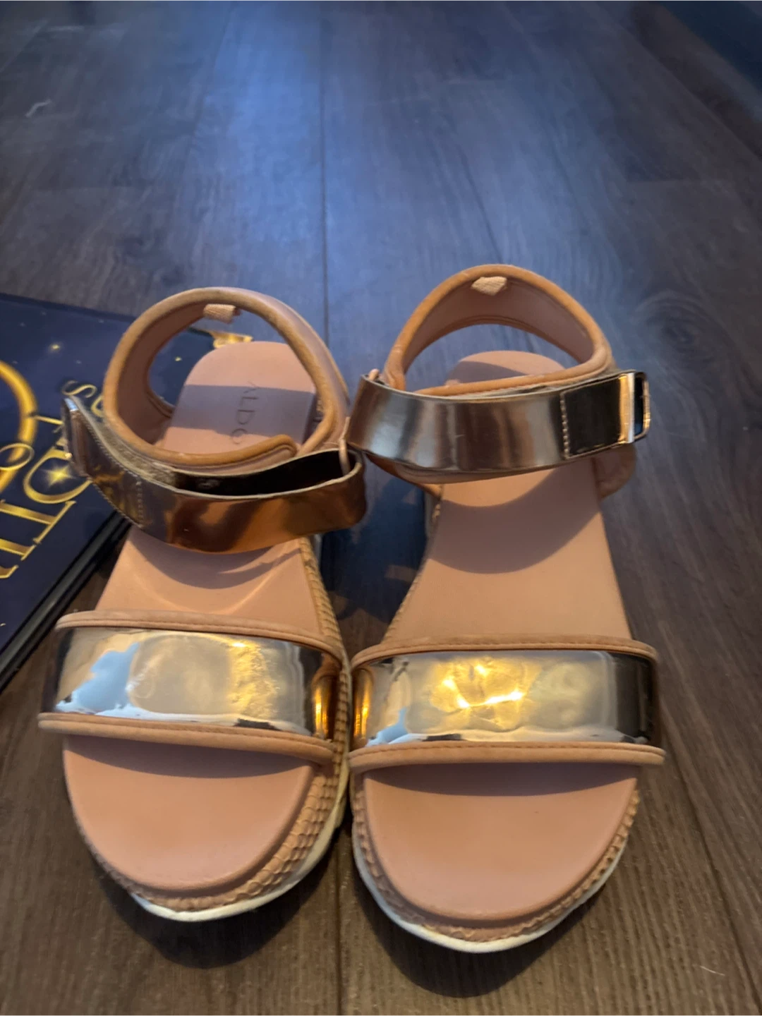ALDO Women's Rose Gold and Pink Platform Sandals