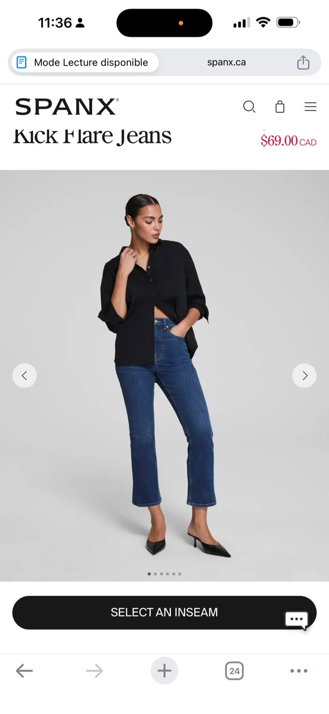 SPANX Kick Flare Jeans - Size 8