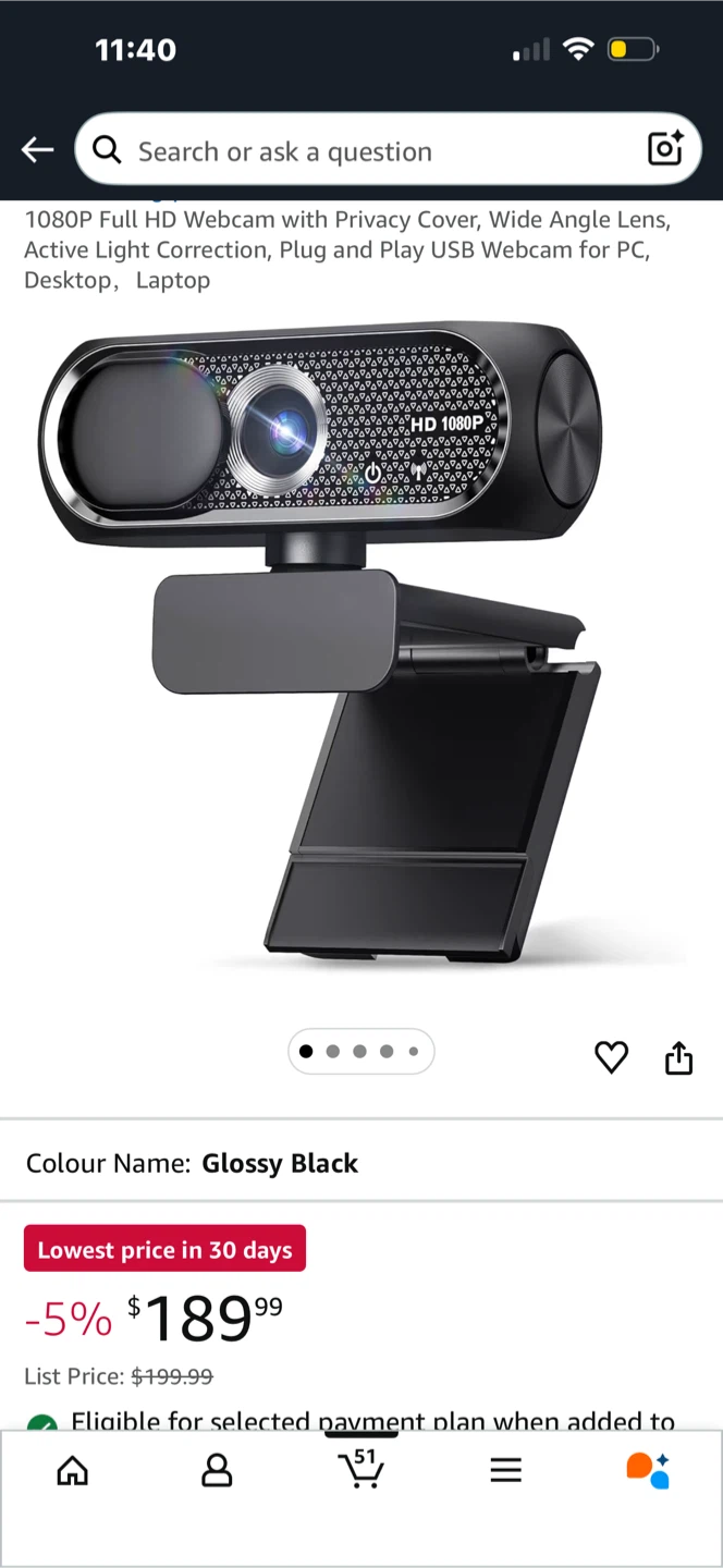 TRUE 1080P Full HD Webcam with Privacy Cover - photo 2