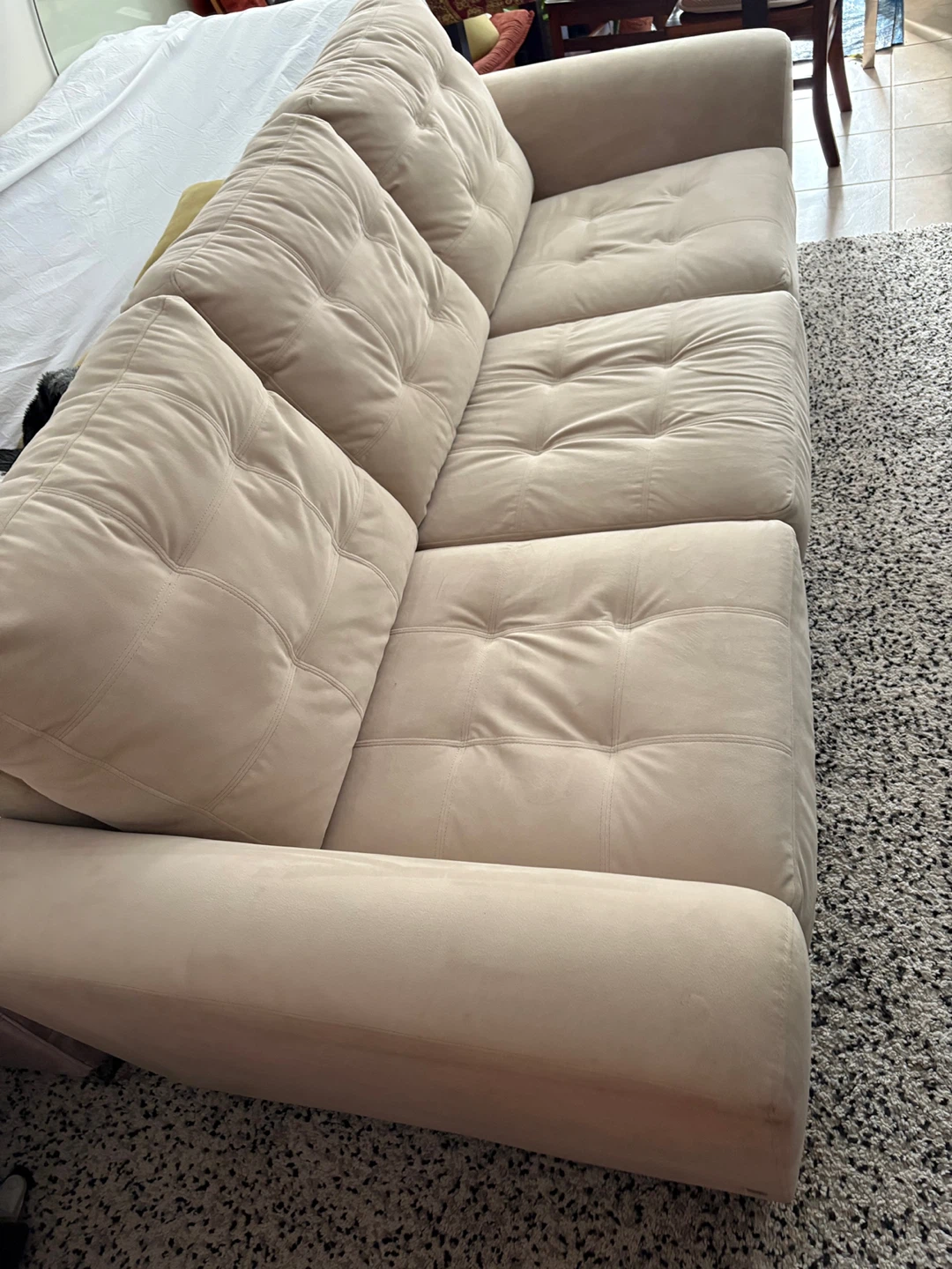 Cream Upholstered Sofa and Armchair Set - photo 2