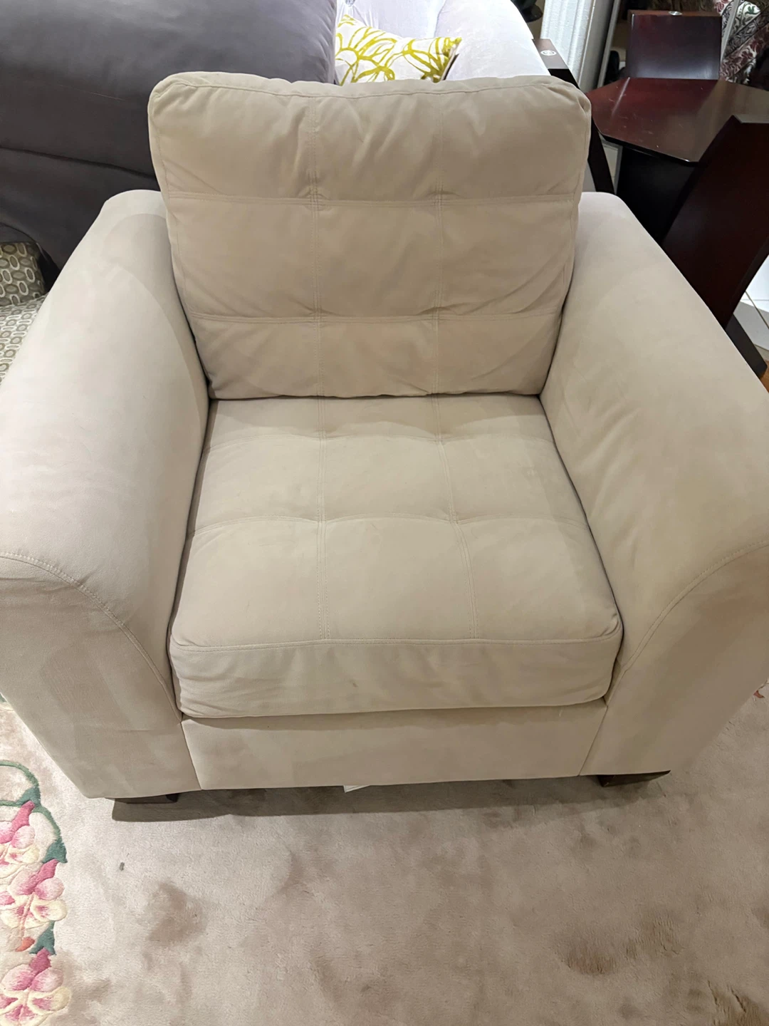 Cream Upholstered Sofa and Armchair Set - photo 3
