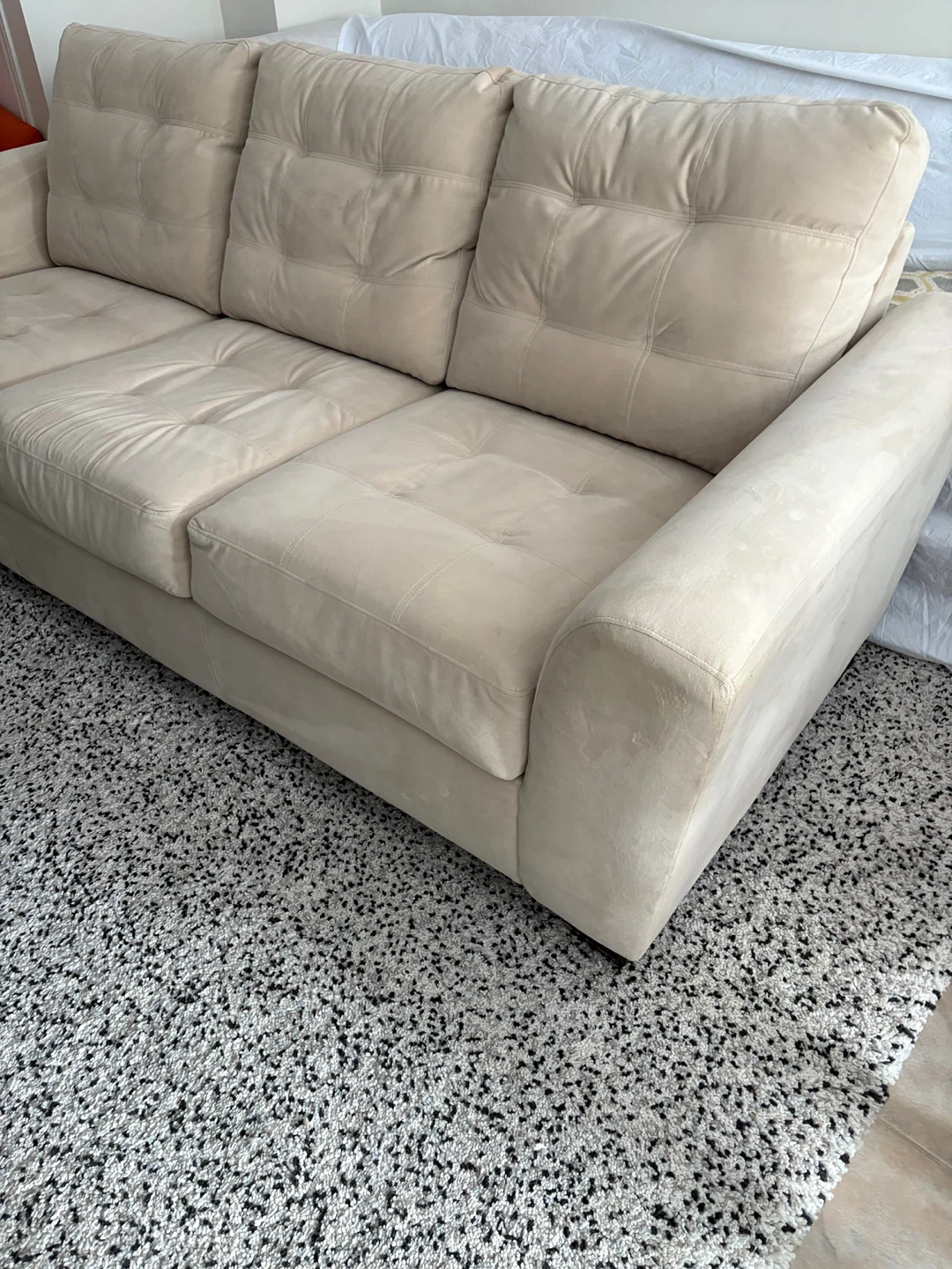 Cream Upholstered Sofa and Armchair Set - photo 4