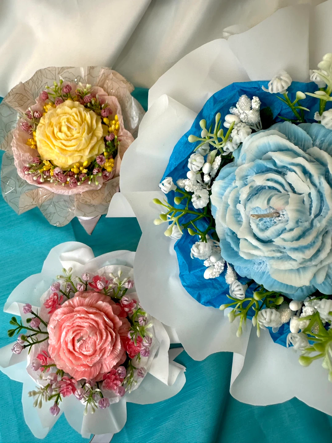 Mini-bouquet of soy wax candles "Tender Compliment" - photo 3
