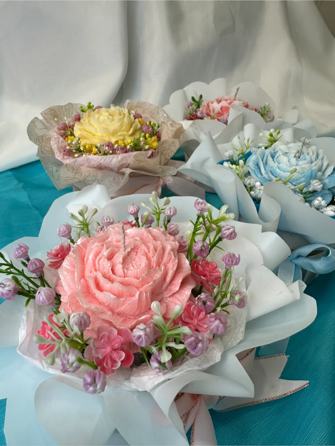 Mini-bouquet of soy wax candles "Tender Compliment" - photo 4