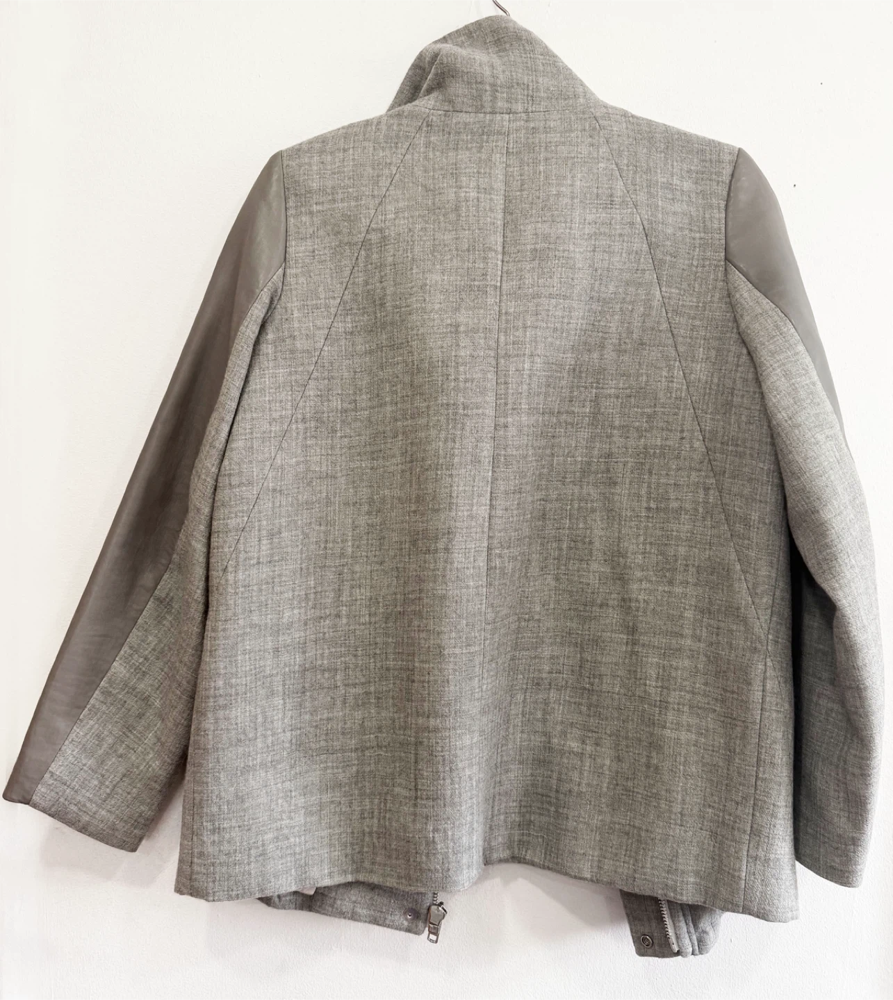 Helmut Lang Wool Blend Jacket with Leather Sleeves Size P - photo 5