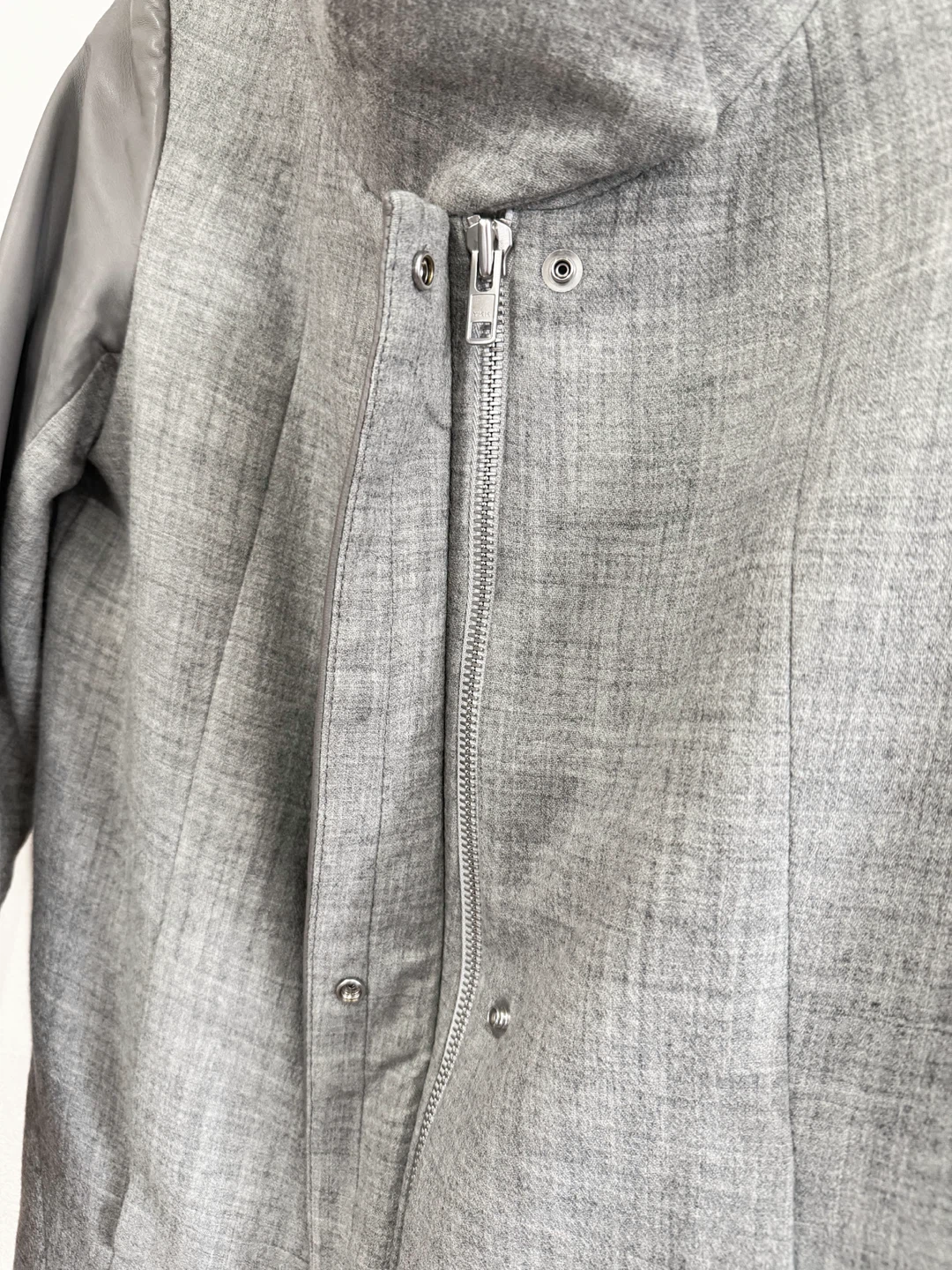 Helmut Lang Wool Blend Jacket with Leather Sleeves Size P - photo 4