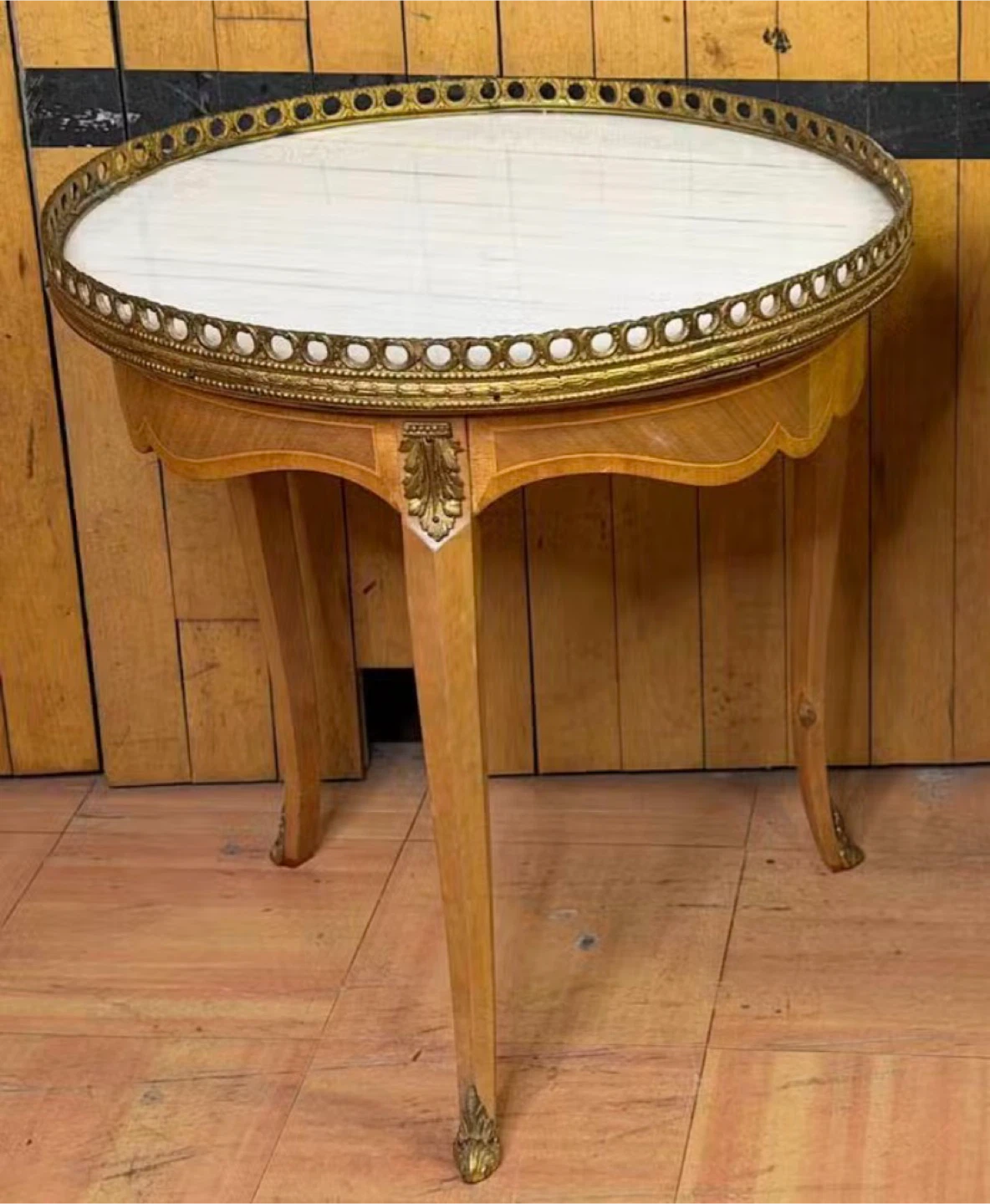 Ornate Oval Accent Table with Marble Top - photo 2
