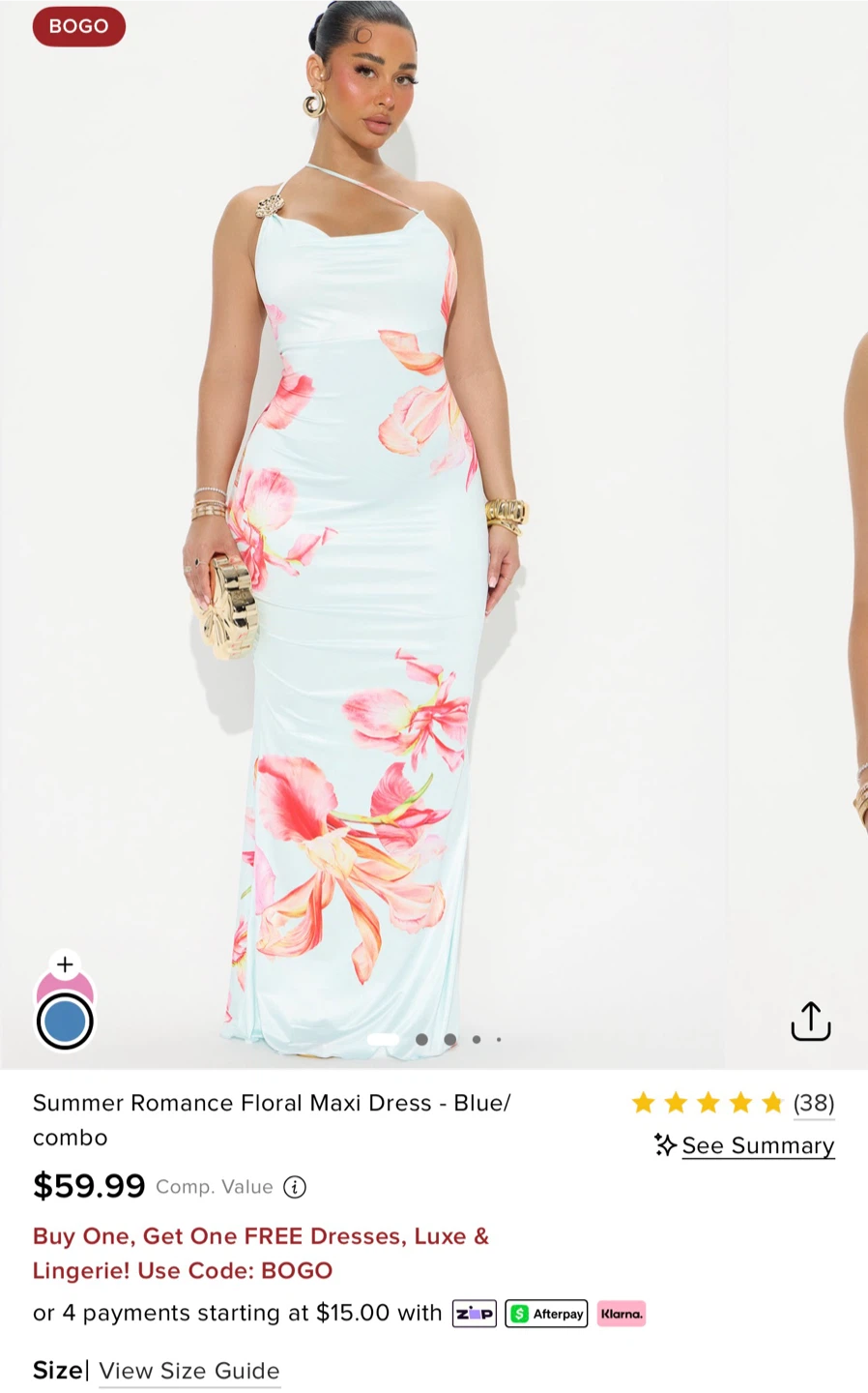 Fashion Nova Summer Romance Floral Maxi Dress Blue/Combo - photo 2