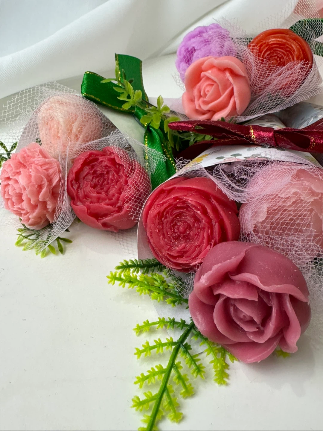 Handmade mini-bouquet of melting wax
