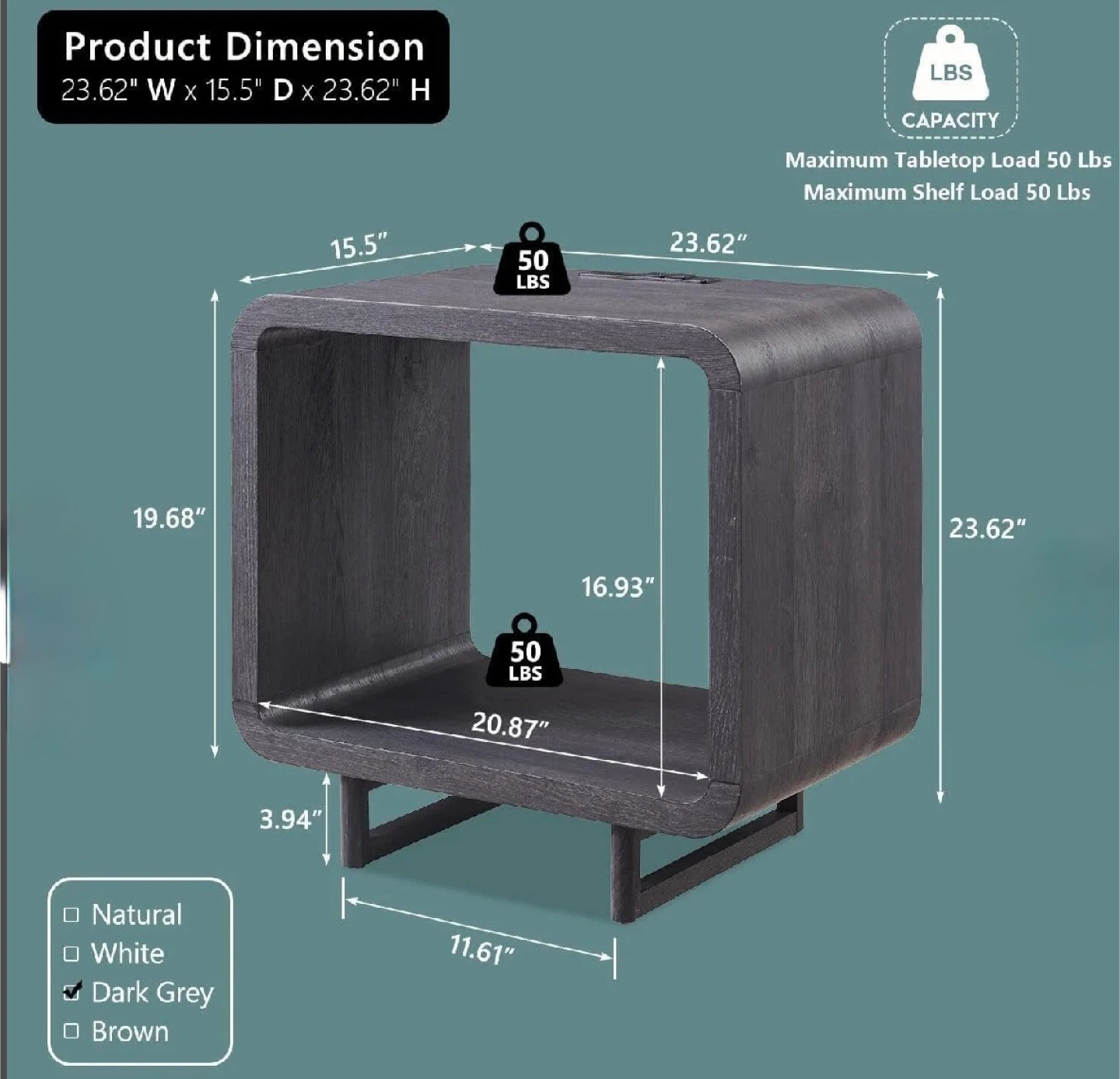 Dark Grey Accent Side Table