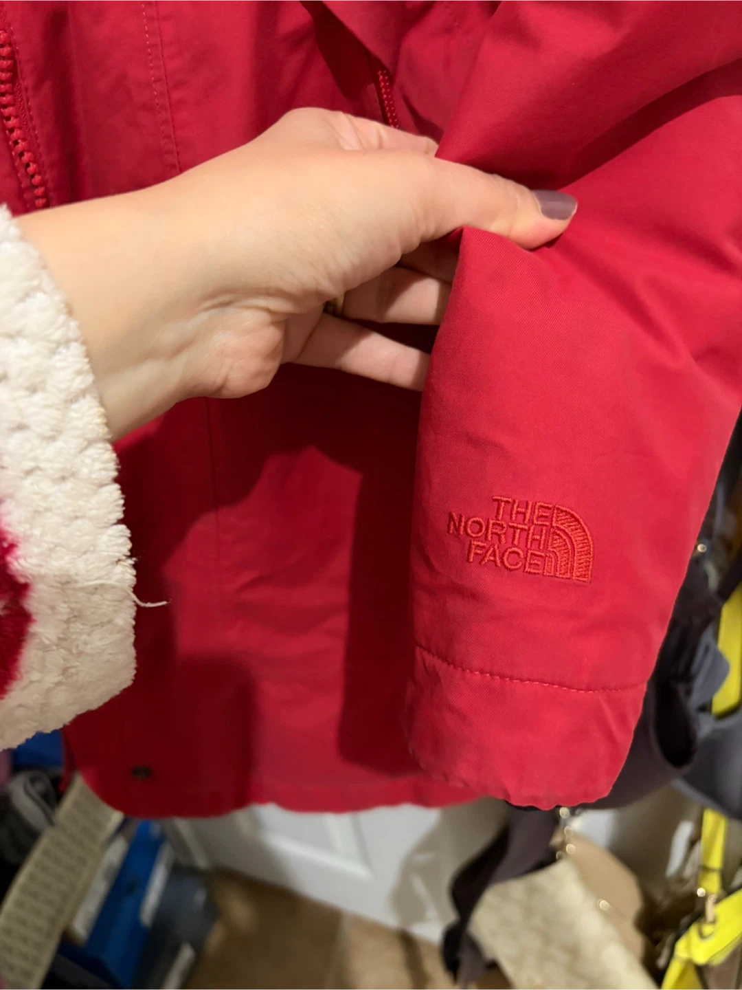The North Face Red Parka Jacket with Fur Hood - photo 3