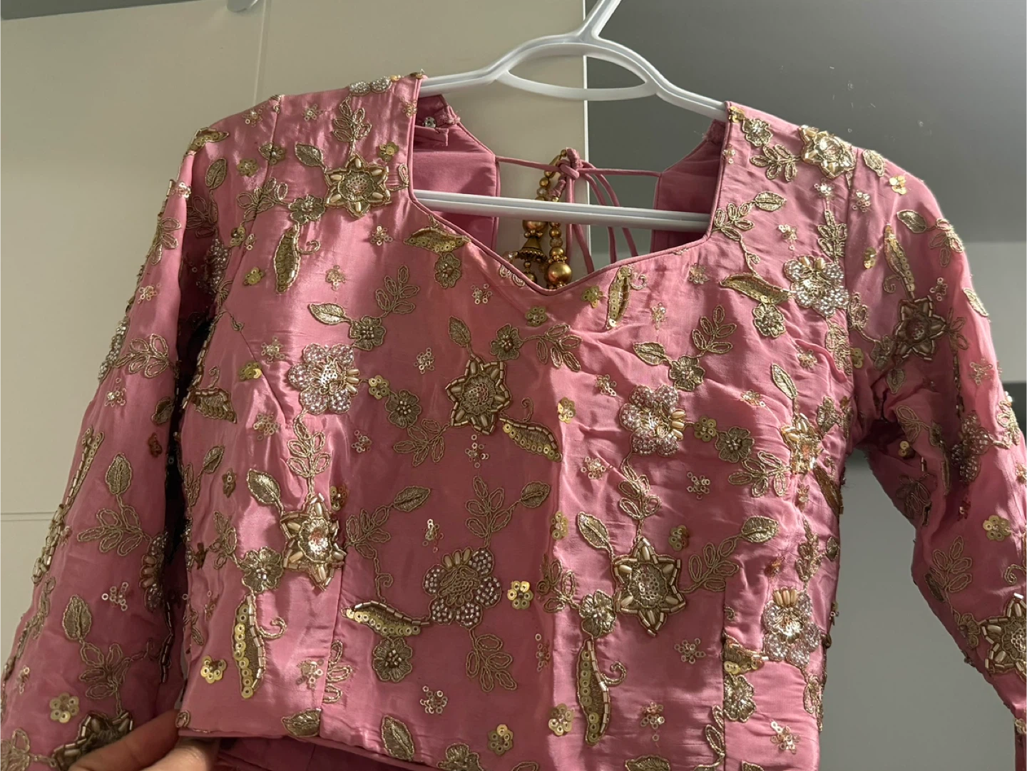 Pink Embroidered Indian Outfit - Blouse, Skirt, and Dupatta - photo 5
