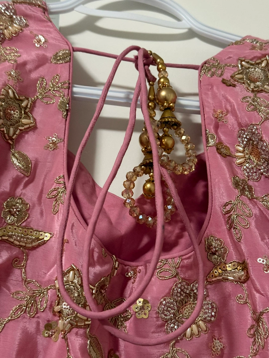 Pink Embroidered Indian Outfit - Blouse, Skirt, and Dupatta - photo 4